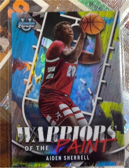 2024-25 Bowman Chrome University #WP-5 Aiden Sherrell Warriors of the Paint — front