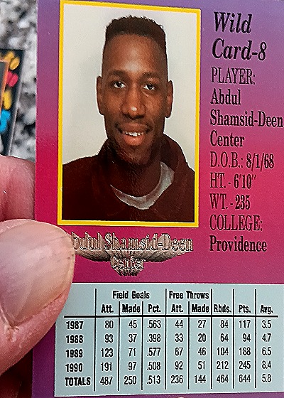 1992 Wild Card 1st Edition #8 Abdul Shamsid-Deen — back