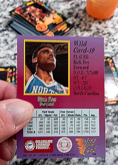 1991-92 Wild Card #19 Rick Fox — back