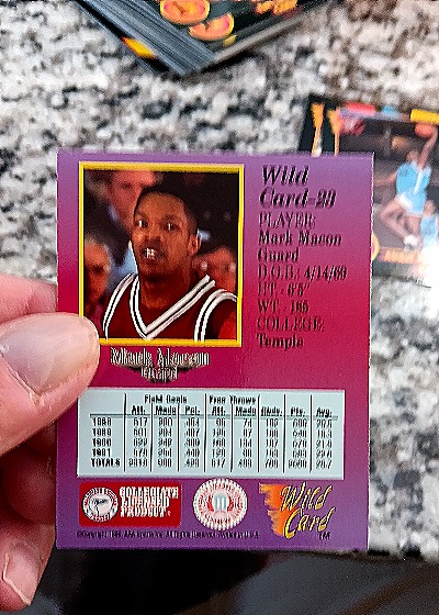 1991-92 Wild Card #23 Mark Macon — back