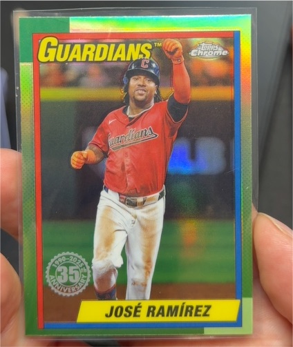 2025 Topps Chrome #90CB-5 José Ramírez 1990 Topps 35th Anniversary Guardians — front