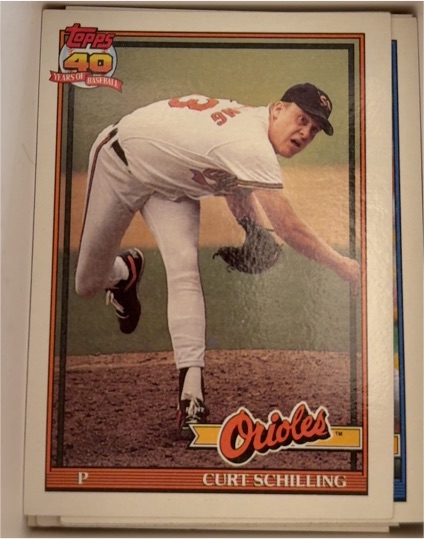 1991 Topps #569 Curt Schilling Baltimore Orioles — front