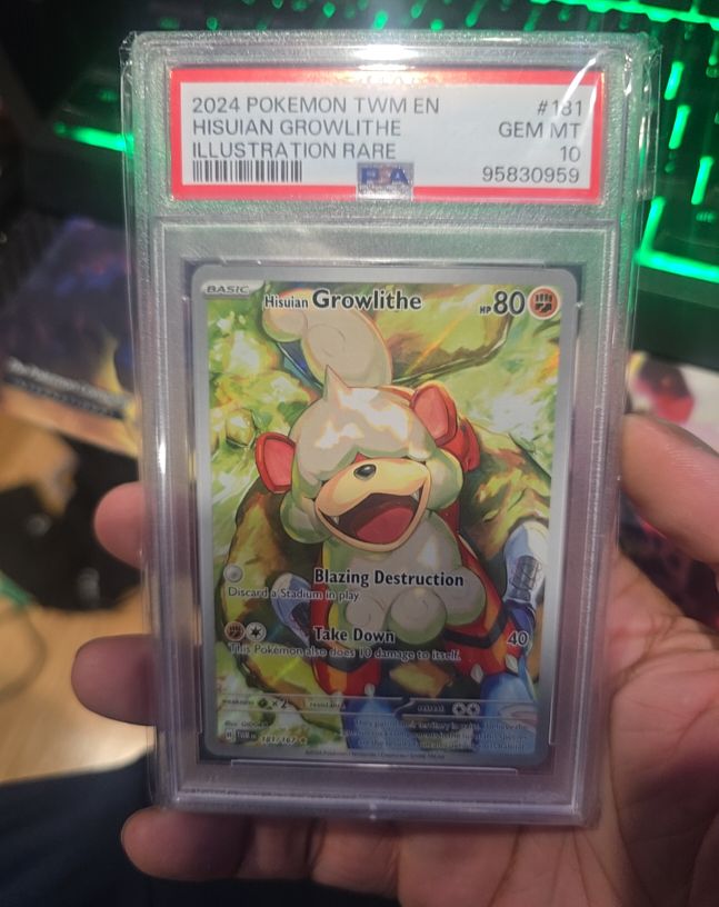 2024 Pokémon TWM #181 Hisuian Growlithe Illustration Rare — front