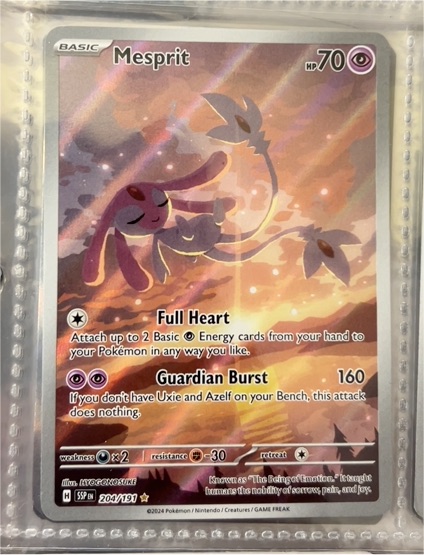 2024 Pokémon SV08 Surging Sparks #204/191 Mesprit — front