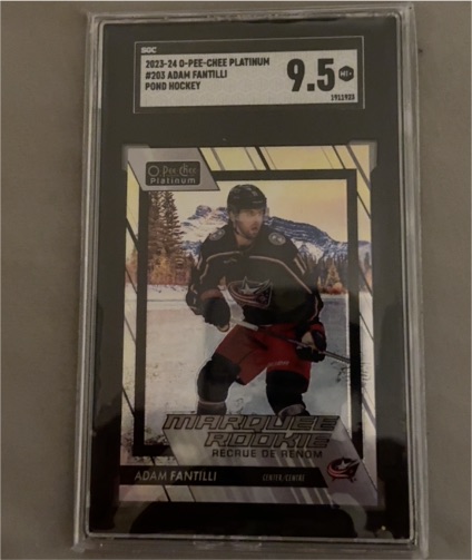 2023-24 O-Pee-Chee Platinum #203 Adam Fantilli Pond Hockey Marquee Rookie — front