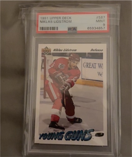 1991 Upper Deck #587 Niklas Lidstrom Young Guns Rookie Card — front