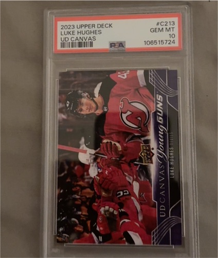 2023 Upper Deck #C213 Luke Hughes Canvas Young Guns — front