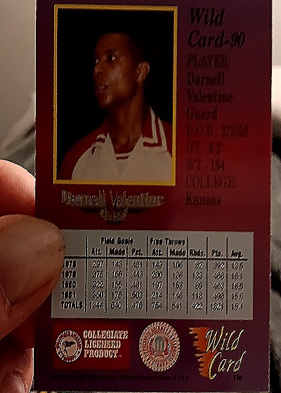 1990 Wild Card #90 Darnell Valentine — back