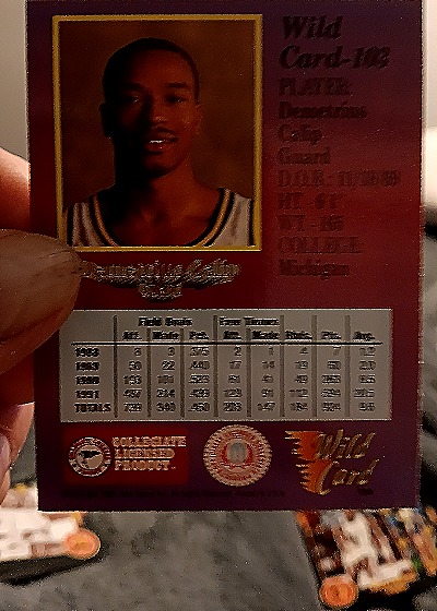 1993 Classic Four Sport #103 Demetrius Calip — back