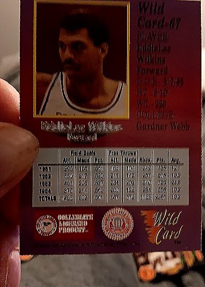 1991 Wild Card 1st Edition # Eddie Lee Wilkins — back