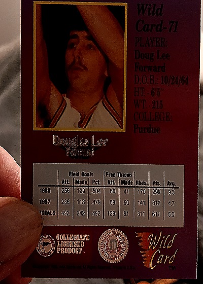 1992 Wild Card Collegiate #71 Douglas Lee — back