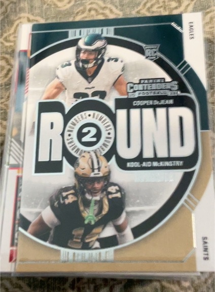 2024 Panini Contenders #11 Cooper DeJean / Kool-Aid McKinstry Round Numbers — front