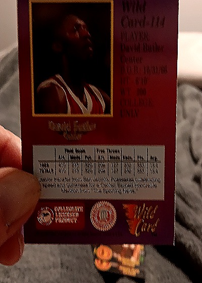 1991 Wild Card 1st Edition #1 David Butler — back