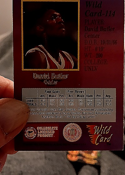 1989 Wild Card #114 David Butler — back