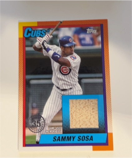 2025 Topps Series 1 1990 Topps Baseball Relics Sammy Sosa #T90R-SSO — front