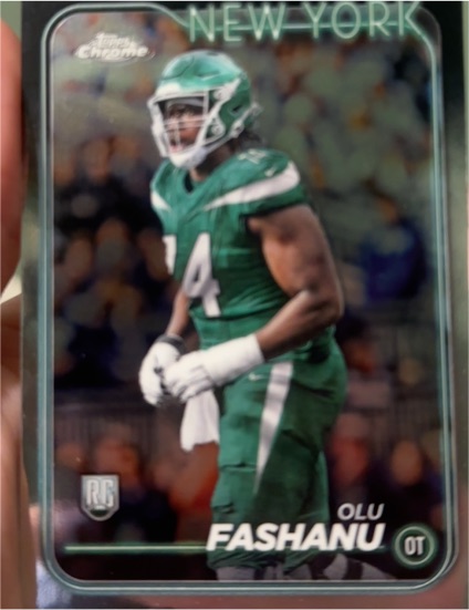 2024 Topps Chrome #238 Olu Fashanu RC Rookie New York Jets — front