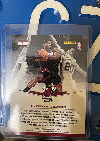 2013-14 Panini Prizm #1 LeBron James Dominance Silver Prizm — back