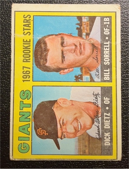 1967 Topps #341 Giants Rookie Stars Dick Dietz, Bill Sorrell — front