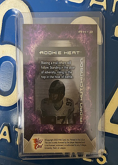 2022 Wild Card Matte Rookie Heat #RH-2 Aidan Hutchinson — back