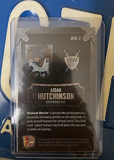 2022 Wild Card Matte #WW-2 Aidan Hutchinson — back
