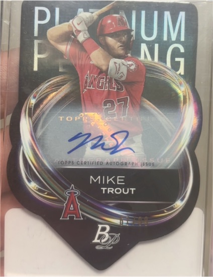 2023 Bowman Platinum Platinum Plating Die-Cuts #PPD-6 Mike Trout — front