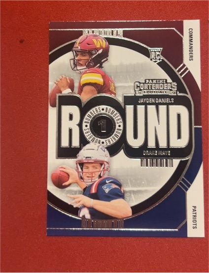 2024 Panini Contenders Round Numbers #1 Jayden Daniels/Drake Maye — front