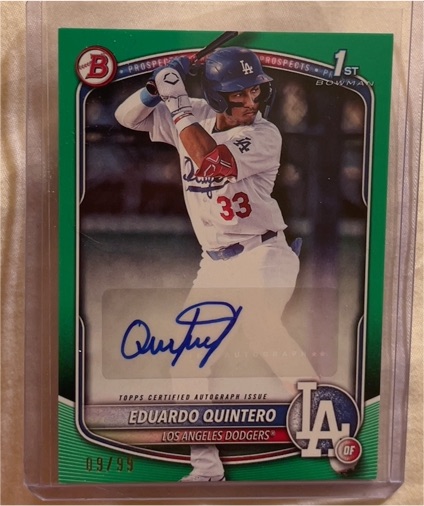2025 Bowman Paper Prospect Autographs #BPA-EQ Eduardo Quintero — front