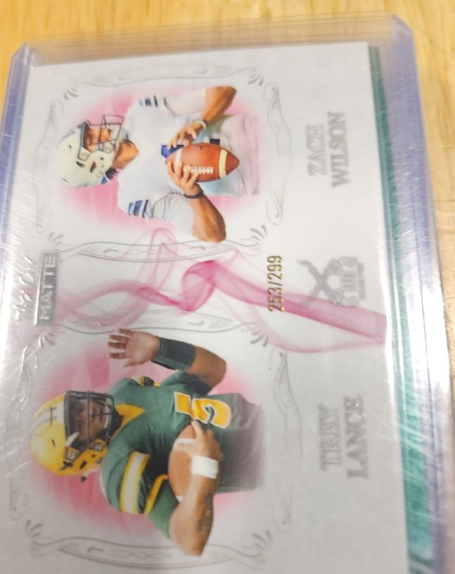 2021 Wild Card Matte White #MDG-2 Trey Lance / Zach Wilson Dueling Guns — front