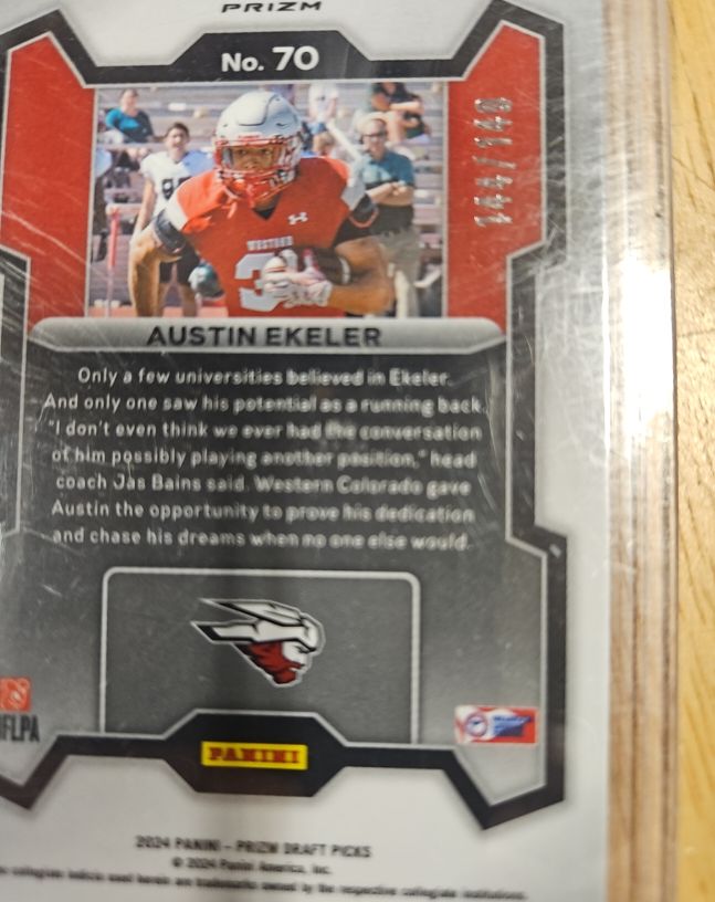 2024 Panini Prizm Draft Picks #70 Austin Ekeler — front