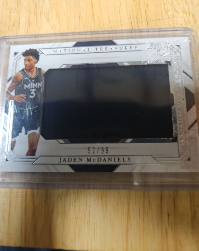 2020 Panini National Treasures Jaden McDaniels #52/99 — front