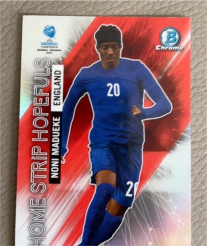 2022 Bowman Chrome Road to UEFA Under-21 Home Strip Hopefuls #HS-16 Noni Madueke — front