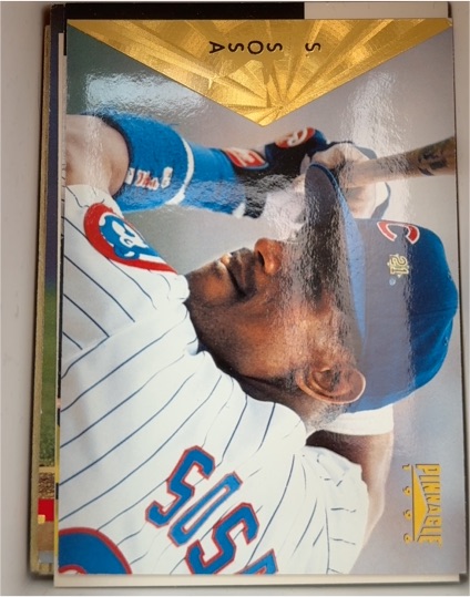 1996 Pinnacle #92 Sammy Sosa — front