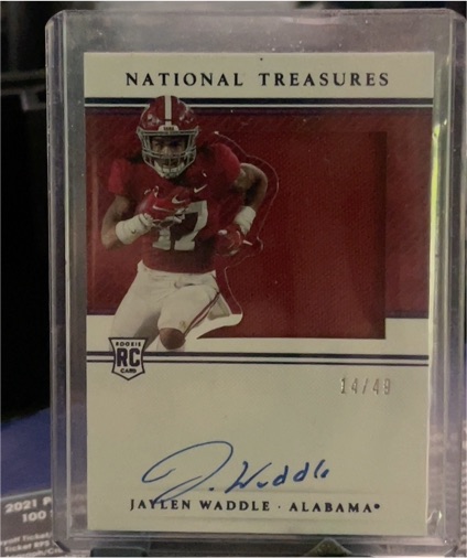2021 Panini National Treasures #RC Jaylen Waddle — front