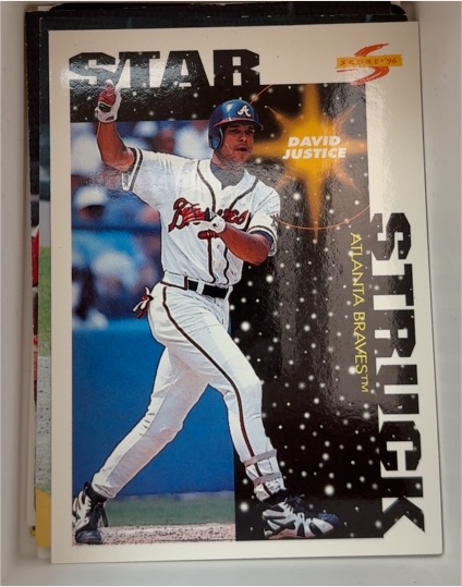1996 Score #385 David Justice — front