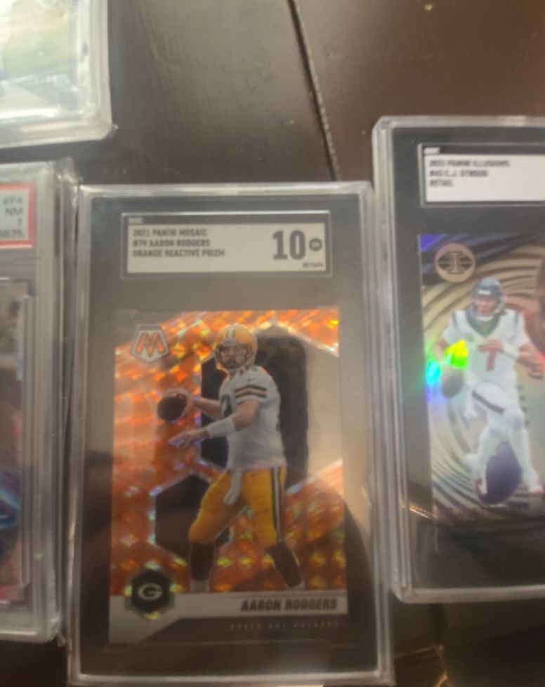2021 Panini Mosaic #279 Aaron Rodgers Orange Reactive Prizm — front