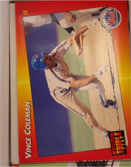 1992 Donruss Triple Play #208 Vince Coleman — front