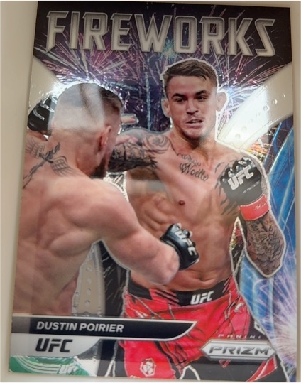 2022 Panini Prizm UFC Fireworks #10 Dustin Poirier — front