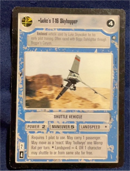 1996 Decipher Star Wars CCG #4 Luke's T-16 Skyhopper — front