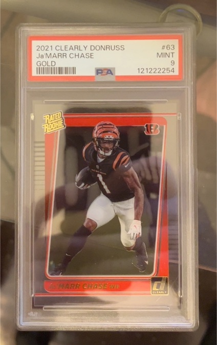 2021 Clearly Donruss #63 Ja'Marr Chase Gold — front