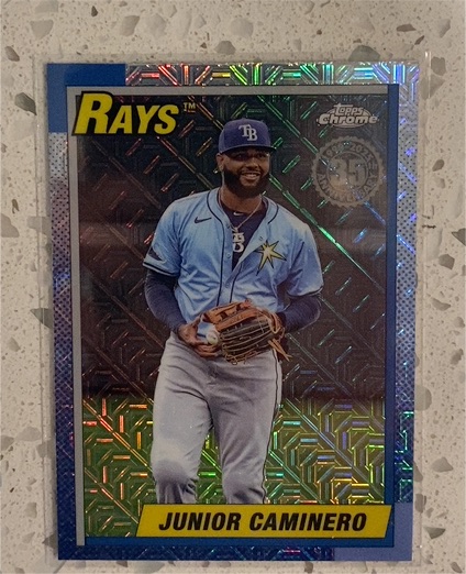2025 Topps Series 2 1990 Topps Chrome Mojo #T90C-140 Junior Caminero — front