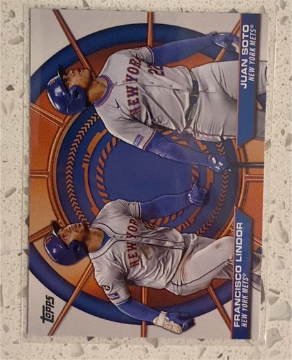 2025 Topps Series 2 #DD-3 Juan Soto / Francisco Lindor Dynamic Duos Mets — front