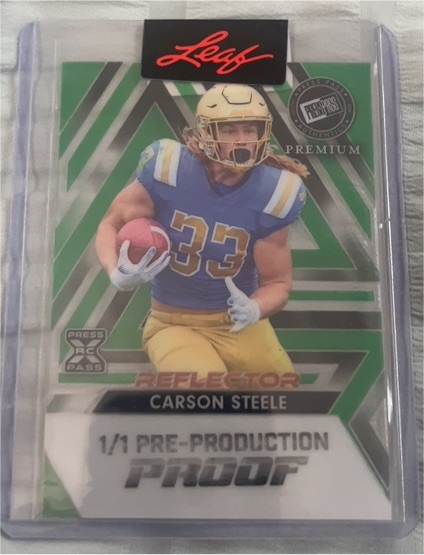 2024 Leaf Press Pass Premium Reflector #33 Carson Steele — front