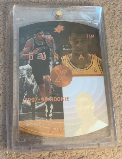 1997-98 Upper Deck SPx #37 Tim Duncan Rookie Card — front