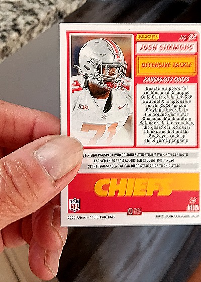 2024 Panini #22 Josh Simmons — back