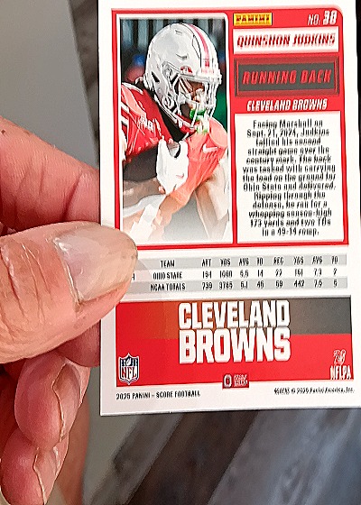 2025 Panini Score A Treat #38 Quinshon Judkins — back