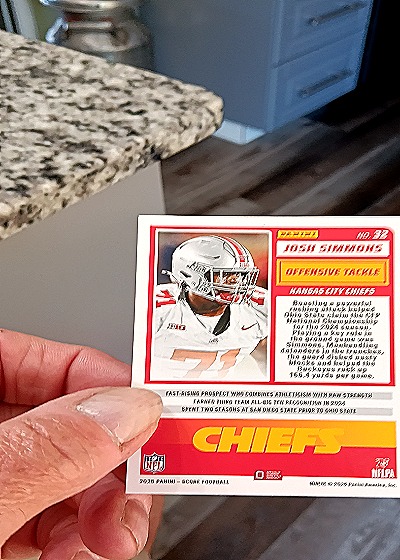 2025 Panini Score-A-Treat #32 Josh Simmons Rookie — back