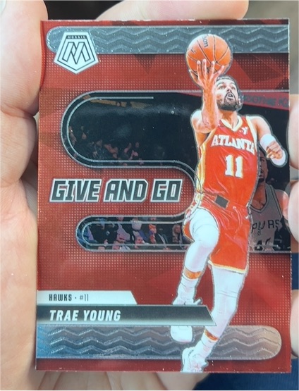 2024-25 Panini Mosaic #8 Trae Young Give and Go — front