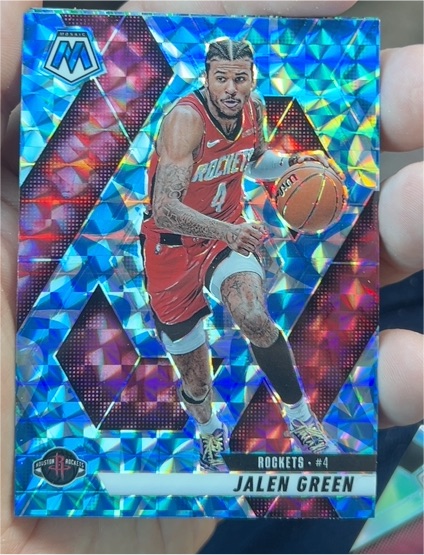 2024-25 Panini Mosaic #131 Jalen Green Reactive Blue Mosaic — front