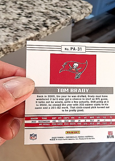 2022 Panini Chronicles #PA-31 Tom Brady — back