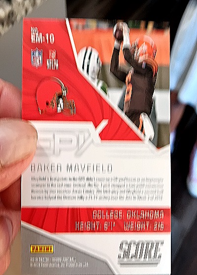 2019 Score Epix Moment #EM-10 Baker Mayfield — back
